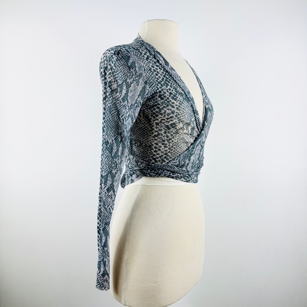 Only Hearts Python Snake Print Semi-Sheer Wrap Bl… - image 7